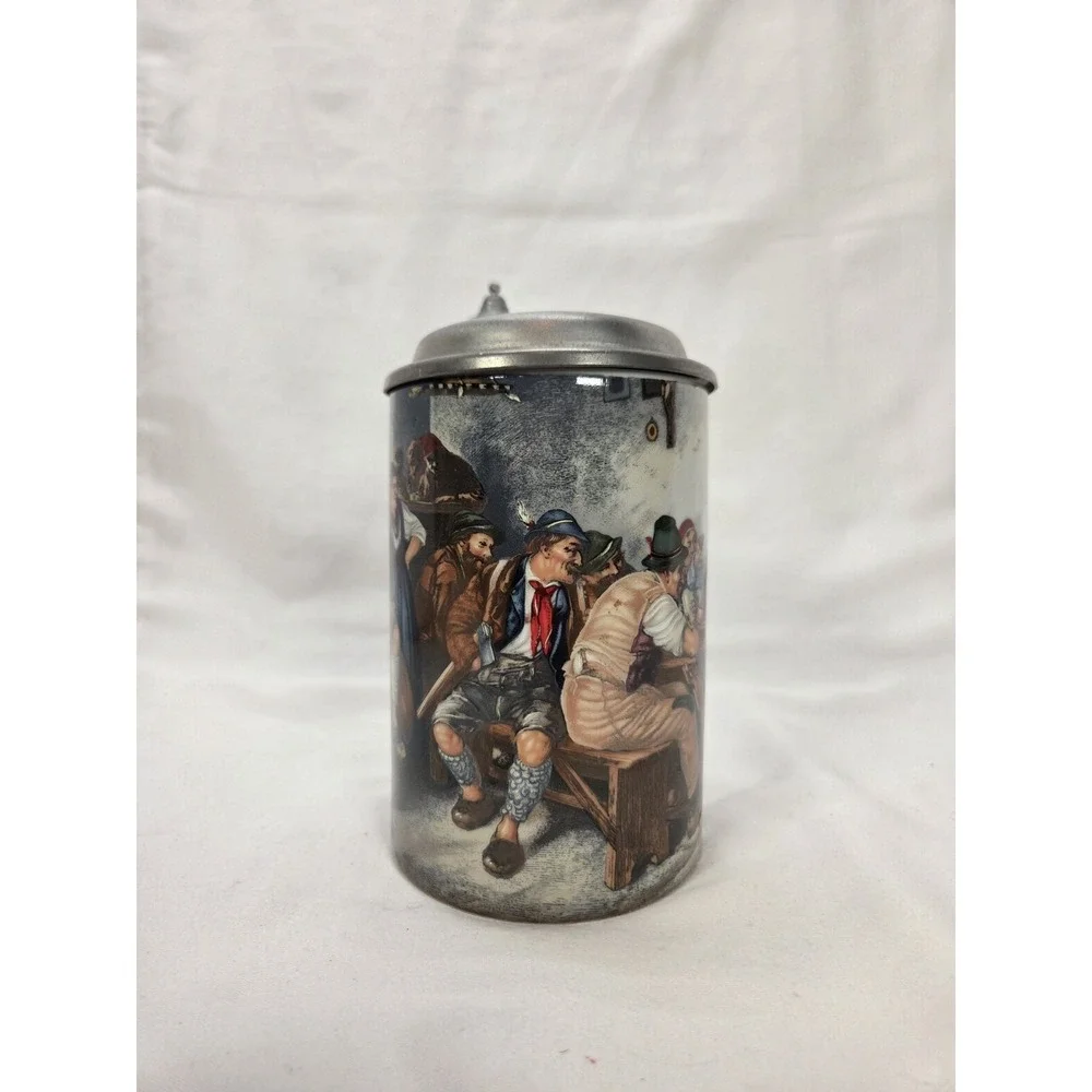 VTG Schrobenhausen German Lidded Stein Breweriana Decorative Artwork Pewter‎ Lid